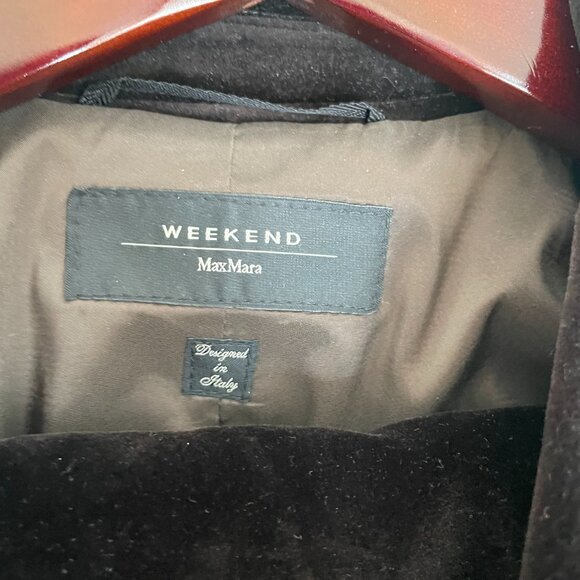 Max Mara Weekend Velvet Blazer & Trouser Set | Two-Piece Suit | Brown - Picture 2 of 7